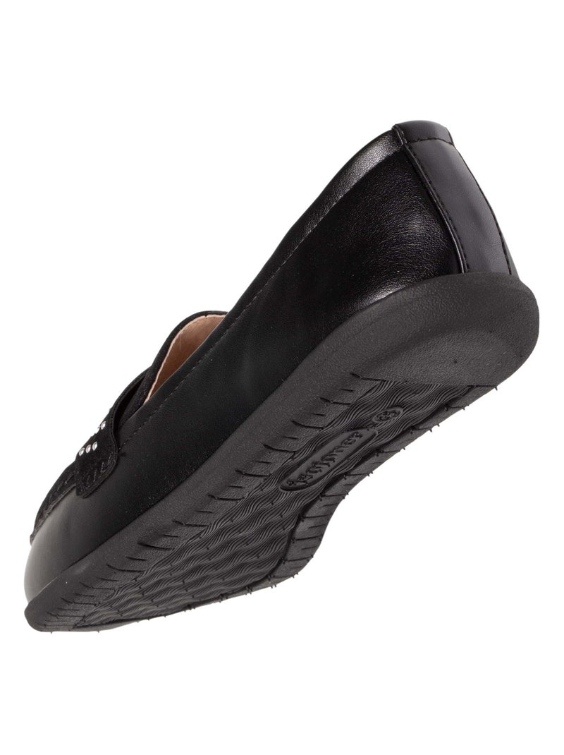 Mocassins confortables, faciles à enfiler, bi matières  Isotoner Noir - Kiabi