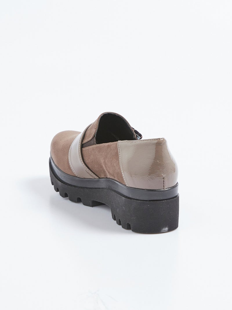 Mocassins crantés, largeur confort - Afibel Marron - Kiabi