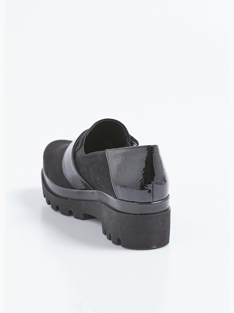 Mocassins crantés, largeur confort - Afibel Noir - Kiabi