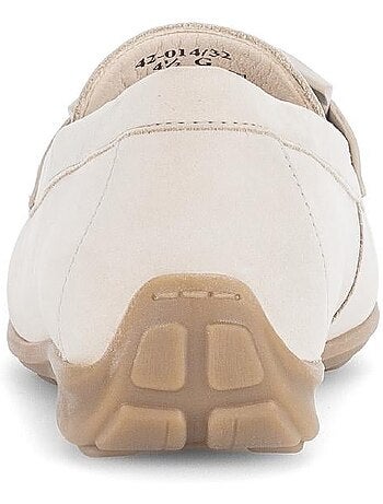 Mocassins crème en cuir nubuck