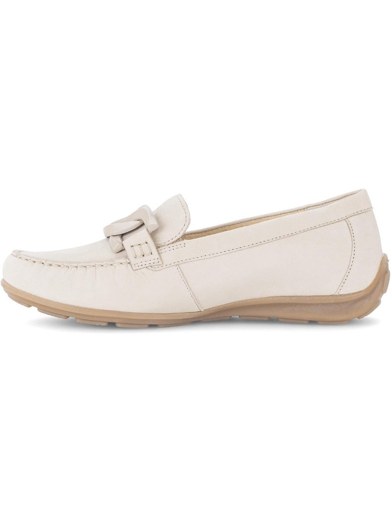 Mocassins crème en cuir nubuck Crème - Kiabi