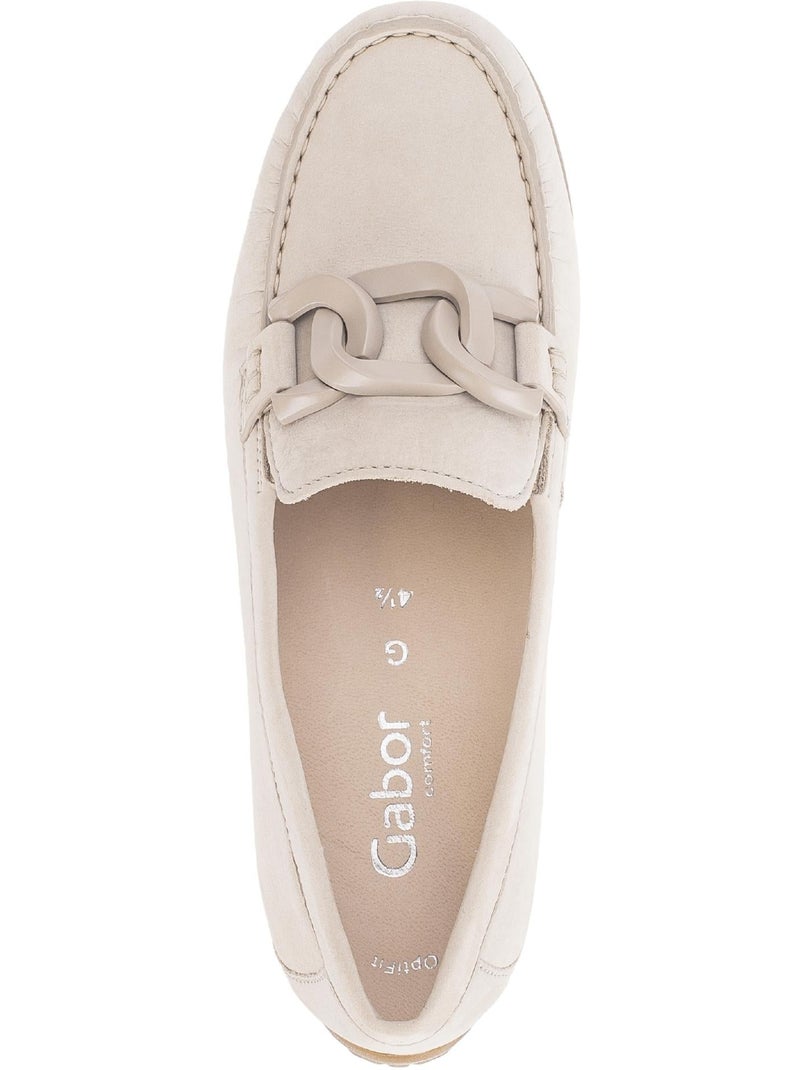 Mocassins crème en cuir nubuck Crème - Kiabi