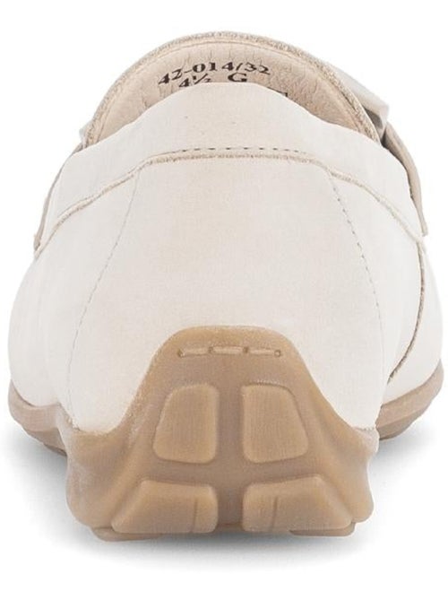 Mocassins crème en cuir nubuck - Kiabi