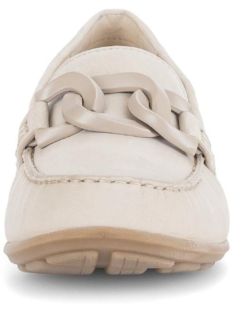 Mocassins crème en cuir nubuck Crème - Kiabi