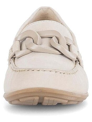 Mocassins crème en cuir nubuck