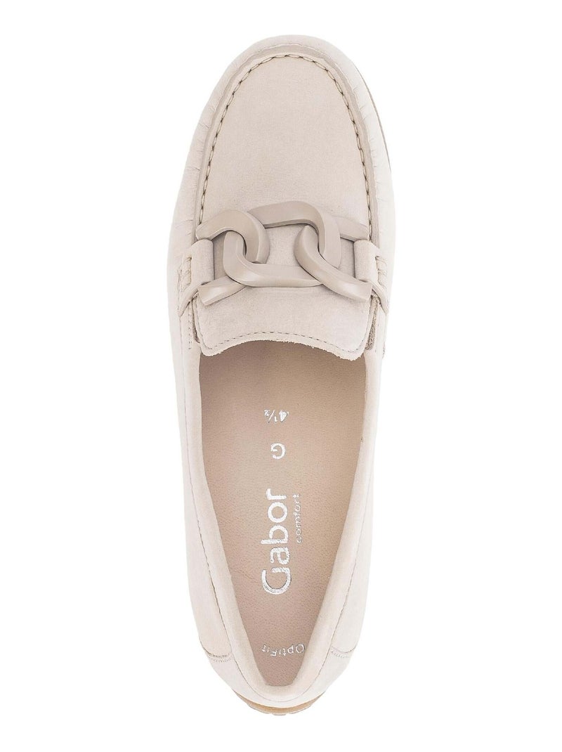 Mocassins crème en cuir nubuck Doré/or - Kiabi