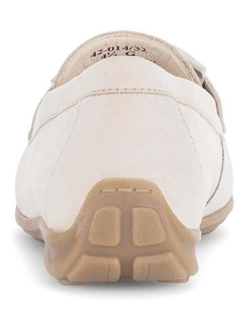 Mocassins crème en cuir nubuck - Kiabi