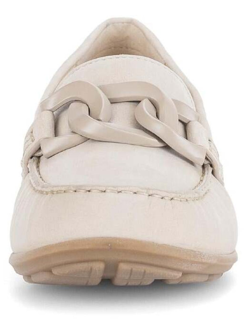 Mocassins crème en cuir nubuck Doré/or - Kiabi