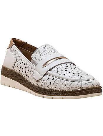 Mocassins cuir avec élastiques d'aisance - PEDICONFORT