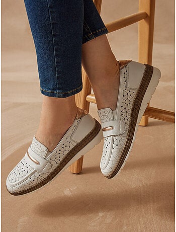 Mocassins cuir avec élastiques d'aisance - PEDICONFORT