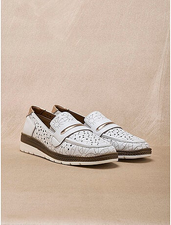 Mocassins cuir avec élastiques d'aisance - PEDICONFORT