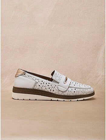 Mocassins cuir avec élastiques d'aisance - PEDICONFORT