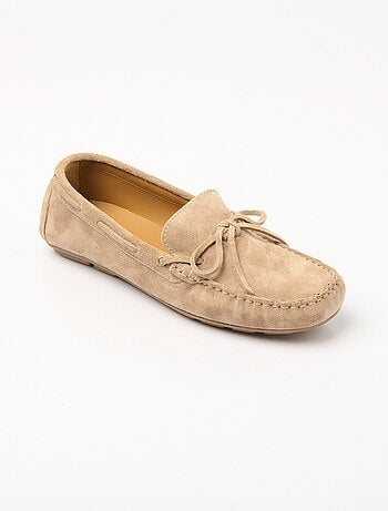 Mocassins cuir avec n¿ud semelle à picots