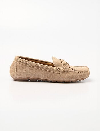 Mocassins cuir avec n¿ud semelle à picots