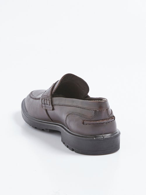 Mocassins cuir avec semelle antidérapante - AFIBEL - Kiabi