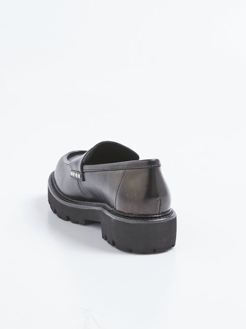 Mocassins cuir avec semelle épaisse crantée - AFIBEL - Kiabi