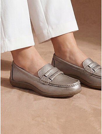Mocassins cuir femme semelle amovible - PEDICONFORT