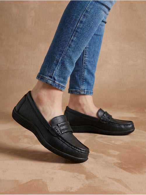 Mocassins cuir femme semelle amovible - PEDICONFORT - Kiabi