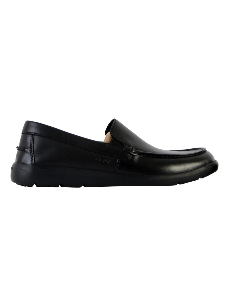 Mocassins Cuir Geox Leitan Noir - Kiabi
