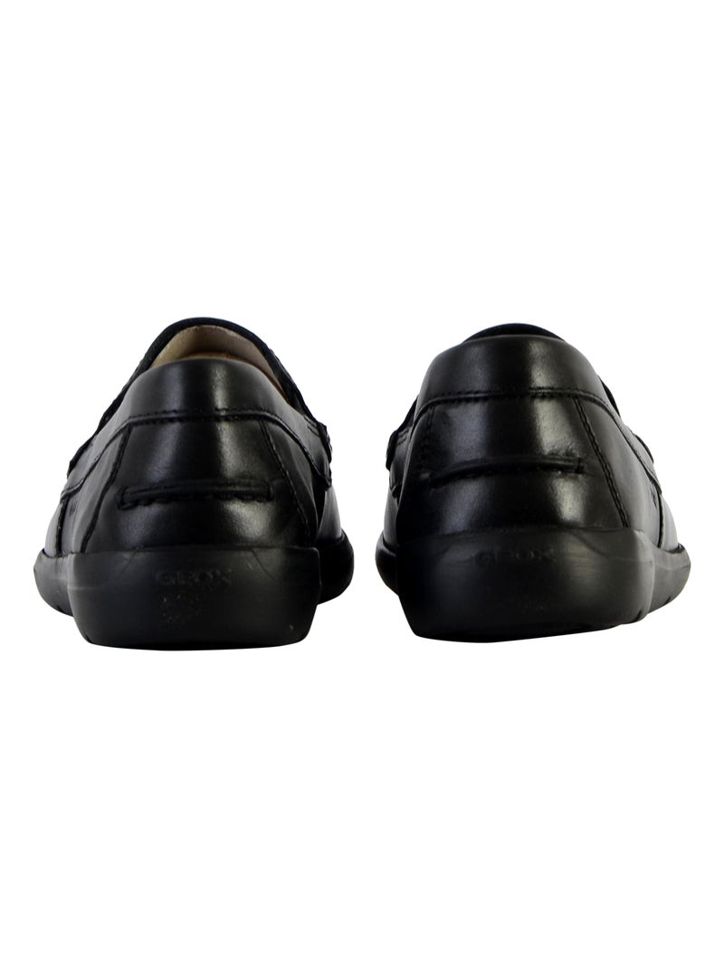 Mocassins Cuir Geox Leitan Noir - Kiabi