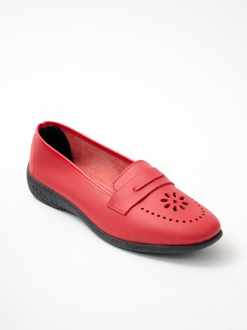 Mocassins cuir grande largeur - Afibel - Kiabi