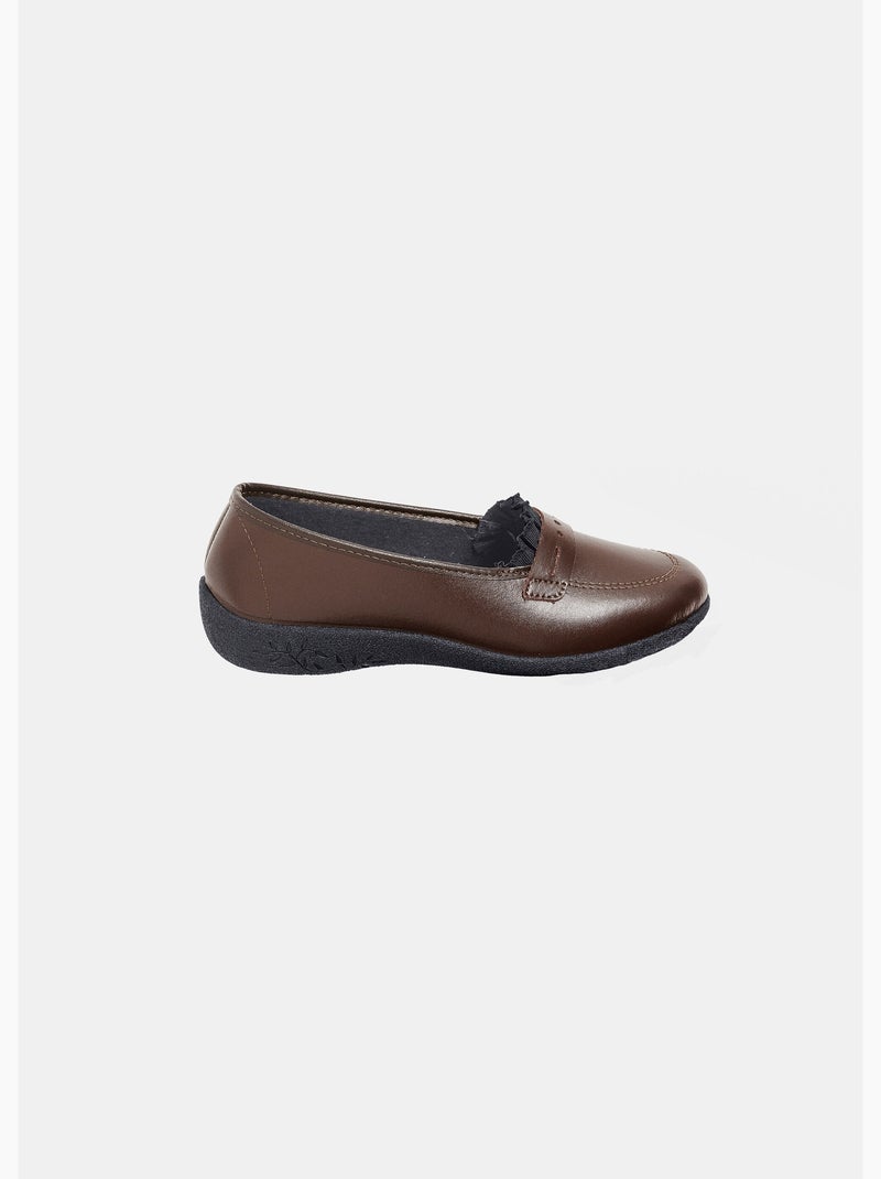 Mocassins cuir, intérieur polaire chaud - AFIBEL Marron - Kiabi