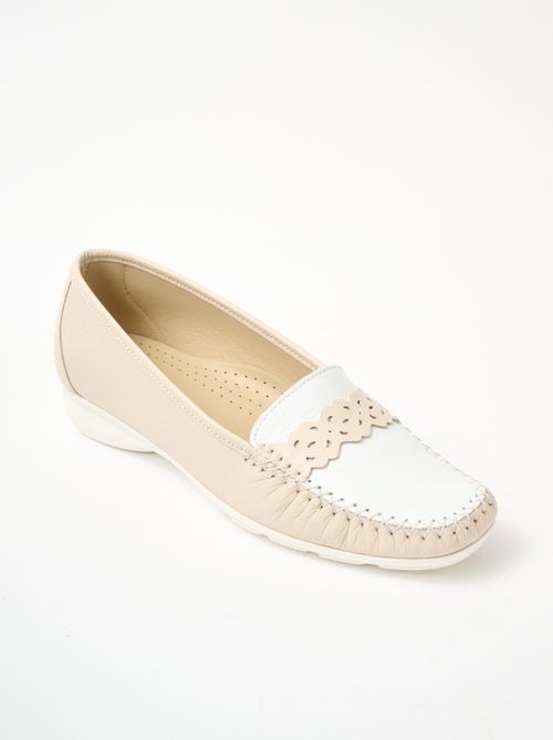 Mocassins cuir largeur confort - Afibel - Kiabi