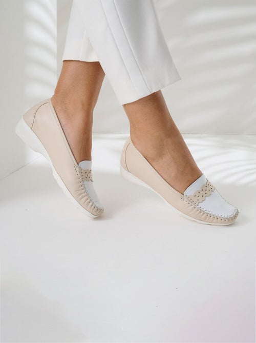 Mocassins cuir largeur confort - Afibel - Kiabi