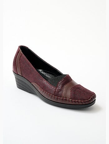 Mocassins cuir largeur confort bi-matière - Afibel