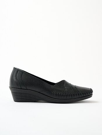 Mocassins cuir largeur confort bi-matière - Afibel