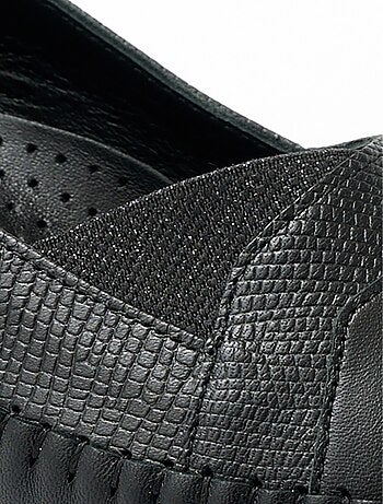 Mocassins cuir largeur confort bi-matière - Afibel