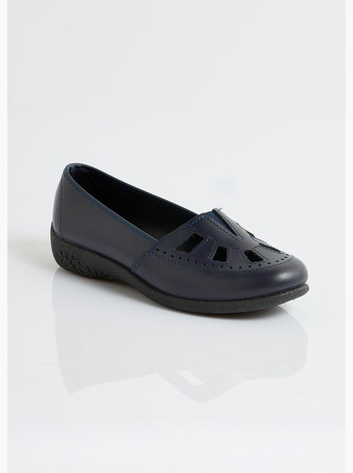 Mocassins cuir largeur confort élastiqué - afibel - Kiabi Mocassins cuir largeur confort élastiqué - afibel - Kiabi