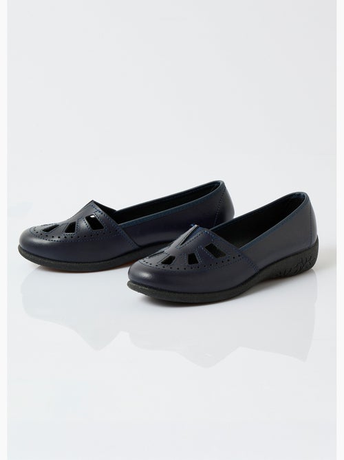 Mocassins cuir largeur confort élastiqué - afibel - Kiabi Mocassins cuir largeur confort élastiqué - afibel - Kiabi
