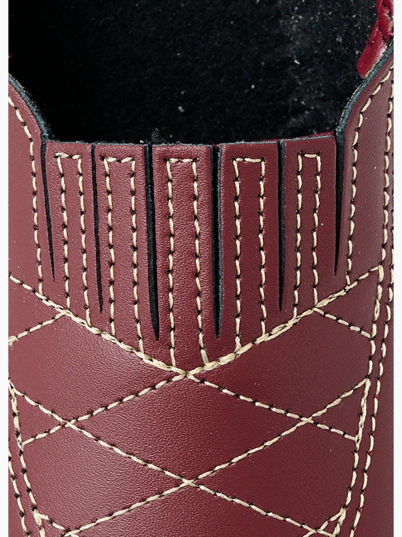 Mocassins cuir largeur confort élastiqués - afibel Bordeaux - Kiabi