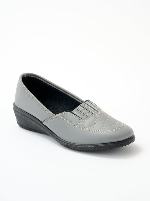 Mocassins cuir largeur confort élastiqués - Afibel - Kiabi