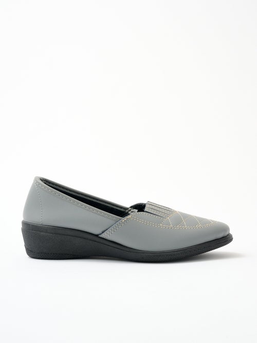 Mocassins cuir largeur confort élastiqués - Afibel - Kiabi