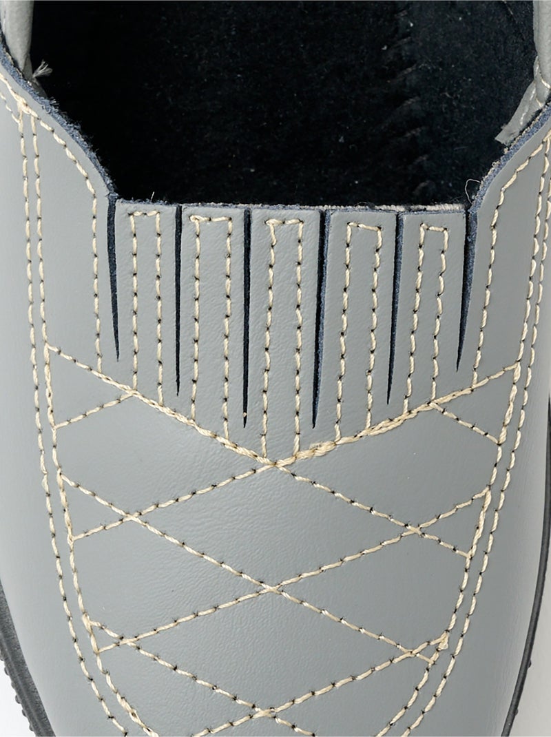 Mocassins cuir largeur confort élastiqués - Afibel Gris - Kiabi