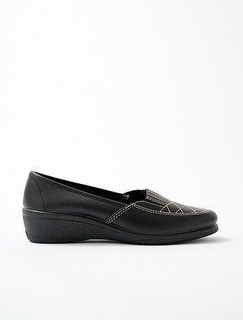 Mocassins cuir largeur confort élastiqués