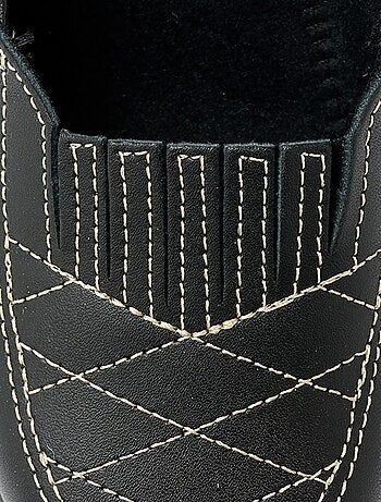 Mocassins cuir largeur confort élastiqués