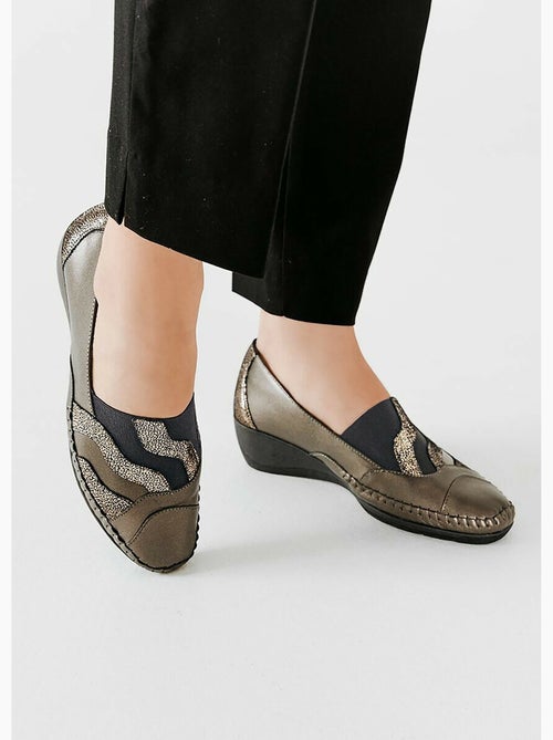 Mocassins cuir largeur confort fantaisie - Afibel - Kiabi Mocassins cuir largeur confort fantaisie - Afibel - Kiabi
