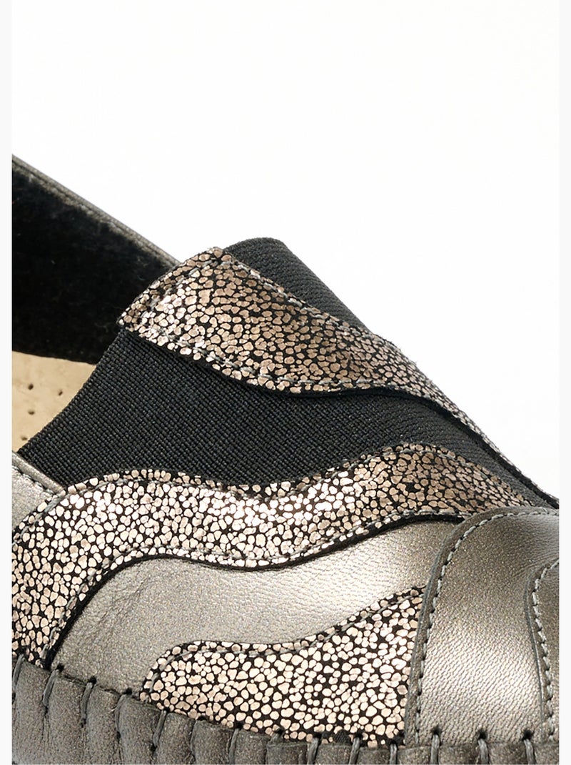 Mocassins cuir largeur confort fantaisie - Afibel Marron - Kiabi