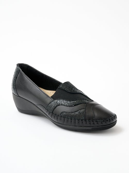 Mocassins cuir largeur confort fantaisie - Afibel - Kiabi