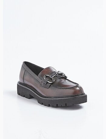 Mocassins cuir mors métal et semelle crantée - AFIBEL