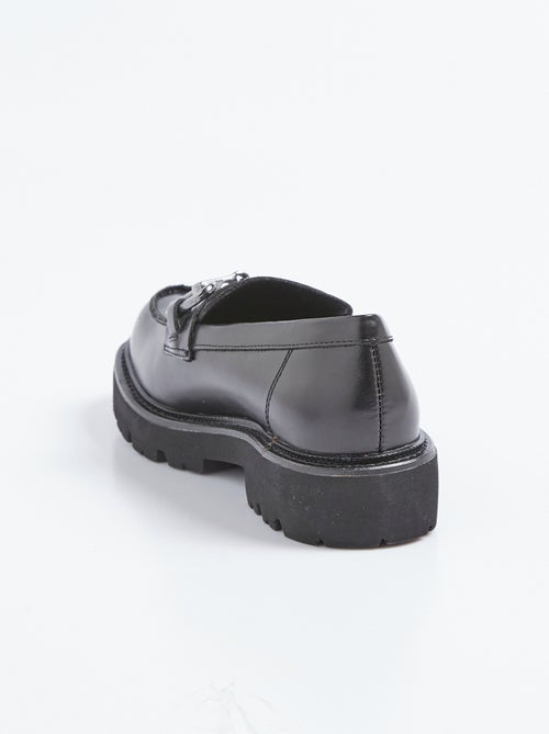 Mocassins cuir mors métal et semelle crantée - AFIBEL - Kiabi