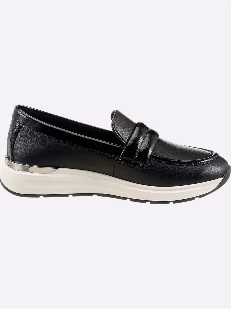 Mocassins Cuir Nappa De Chèvre - Taille Standard - Helline Noir - Kiabi