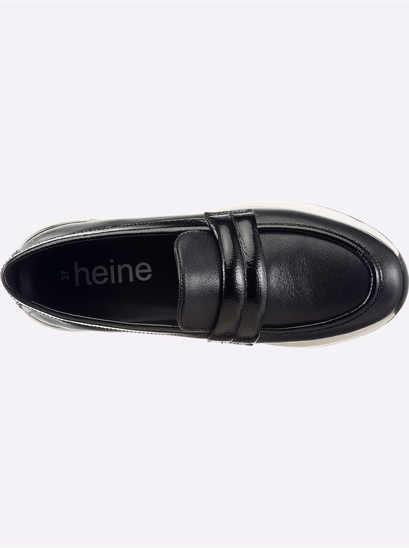 Mocassins Cuir Nappa De Chèvre - Taille Standard - Helline Noir - Kiabi