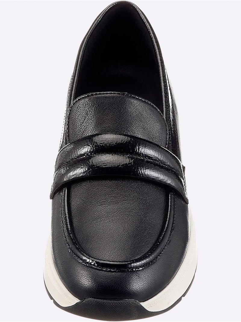Mocassins Cuir Nappa De Chèvre - Taille Standard - Helline Noir - Kiabi
