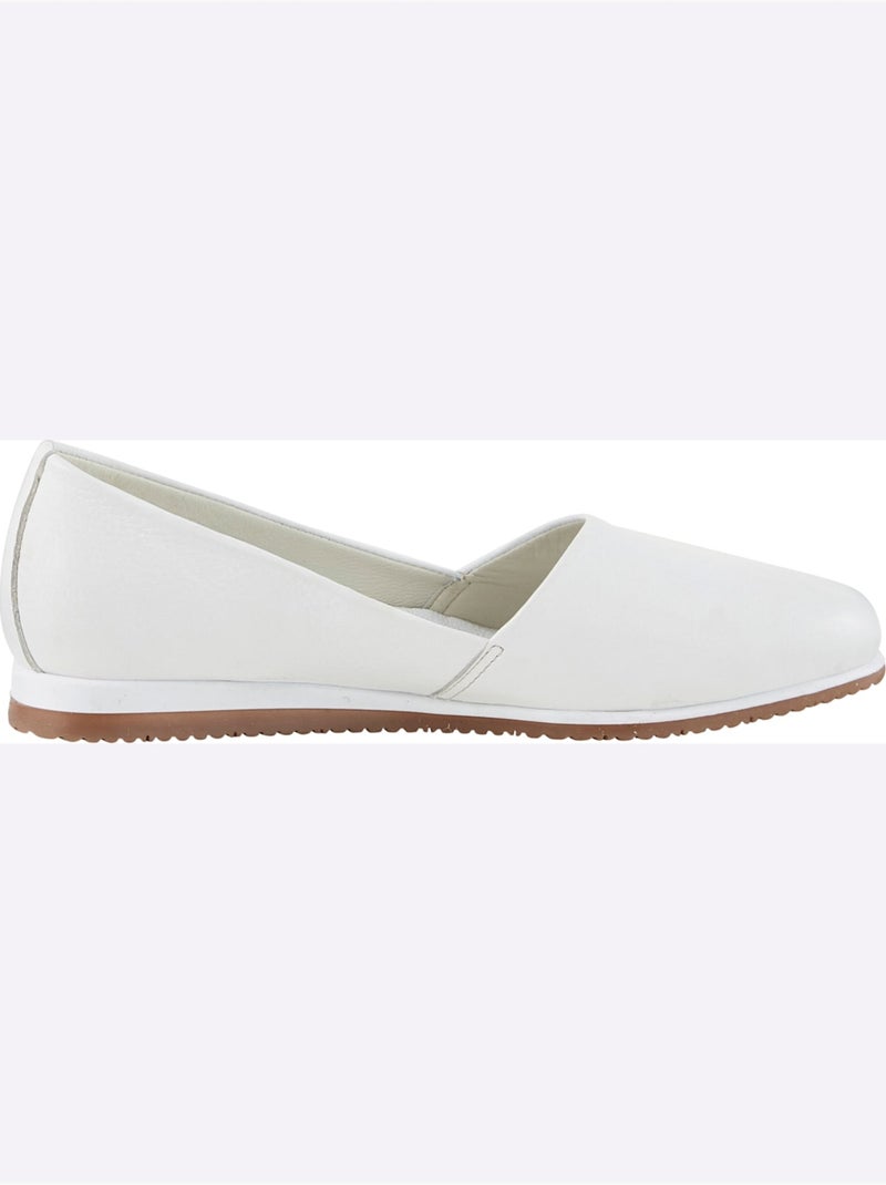 Mocassins Cuir Nappa De Vache - Taille Standard - Helline Blanc - Kiabi