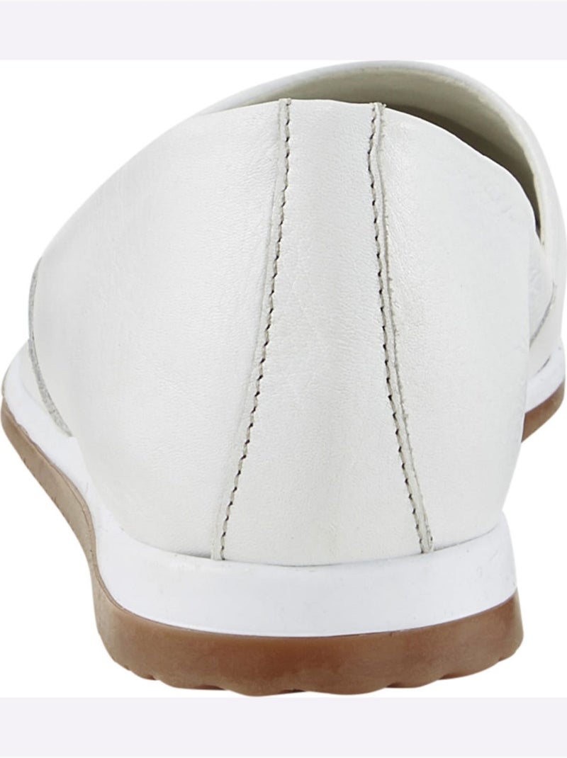 Mocassins Cuir Nappa De Vache - Taille Standard - Helline Blanc - Kiabi