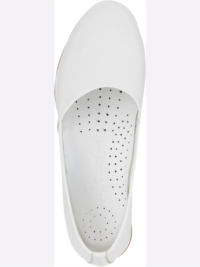 Mocassins Cuir Nappa De Vache - Taille Standard - Helline Blanc - Kiabi